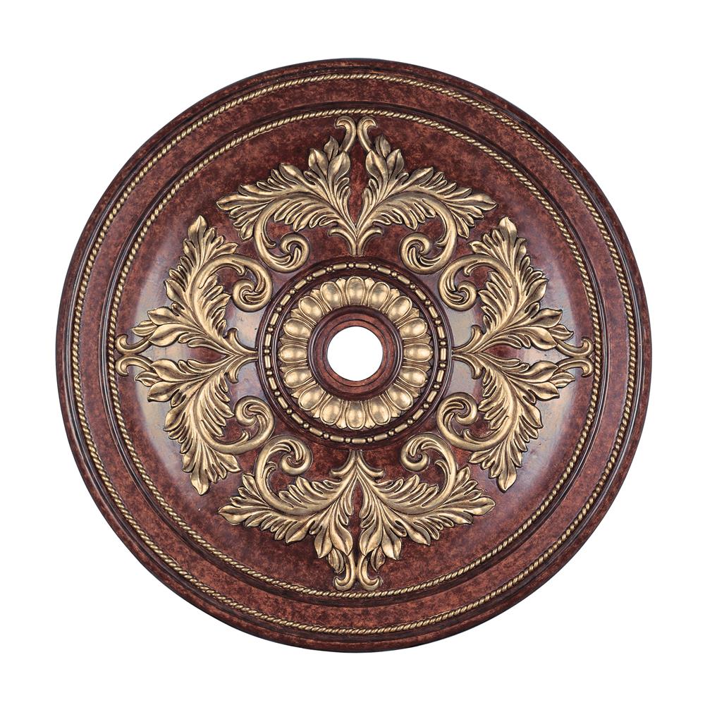 Livex Lighting 8228-63 Ceiling Medallion Ceiling Medallion in Verona Bronze with Aged Gold Leaf Accents 